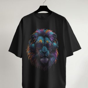 Black (Lion) T-Shirt for Men