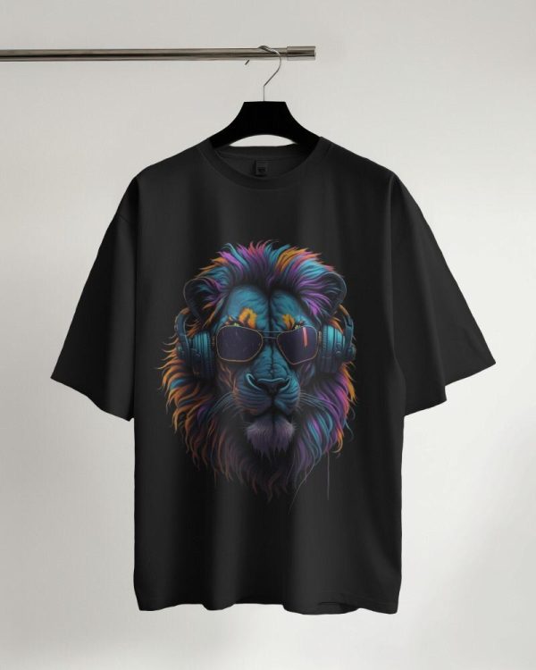 Black (Lion) T-Shirt for Men