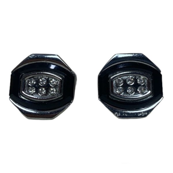 Gunmetal Cufflinks with Crystal Details - Image 2