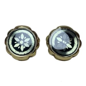 Golden Petal Black and Gold Cufflinks